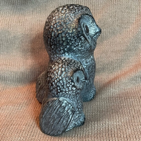 Vintage 1980 NUVUK Canada Carved Soapstone Owls - Picture 4 of 10